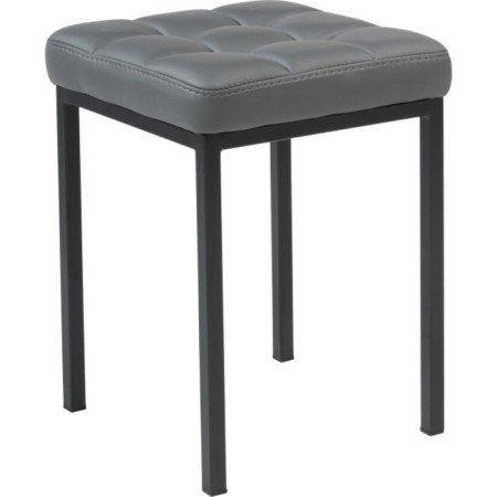 Baya Metal/Eco -leather stool, black/gray 35x35x45 cm-4