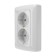 Kranz double outlet with ground, hidden installation, 16a, white KR-78-0218