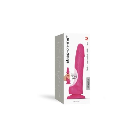 Fallomitator Strap-on-me Realistic Dildo with mobile skin, fuchsia m, 18 cm-5