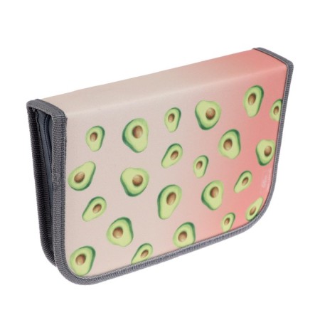 Penal 3 sections, tab inside, 140 x 210 x 40 mm, fabric, calligrata top block "avocado"-2