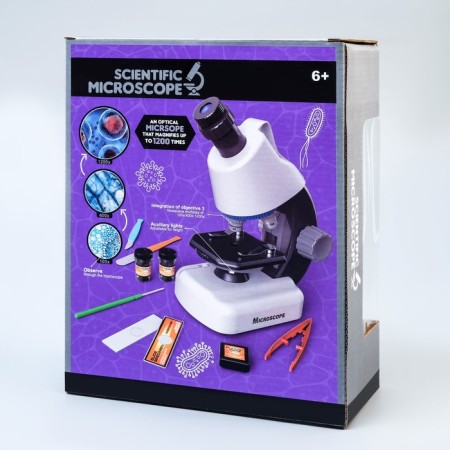 Microscope "Young Biologist" Frendering to x1200, white, backlight-7