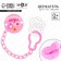 Holder for the nipple - dummy, “little lady”, on the chain, pink color