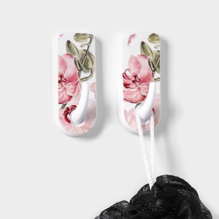Hooks self -adhesive fraction "flowers", 2 pcs, color and shape mix-3