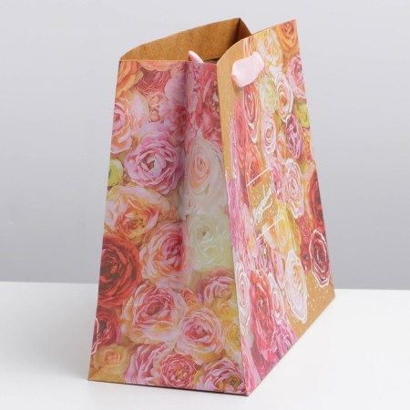 Gift horizontal craft package, packaging, “Floral mood”, ml 27 x 23 x 11.5 cm-1