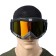 Mask glasses for motor vehicles, collapsible, golden chrome glass, black