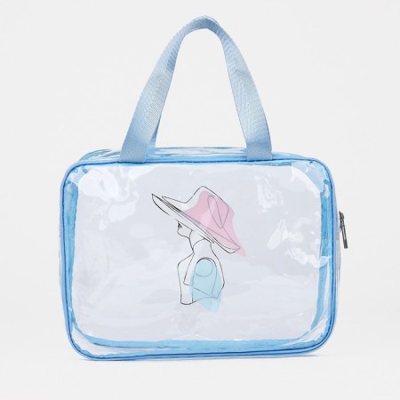 Cosmetic bag with lightning, blue color-1