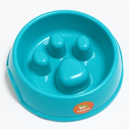 Pain for slow feeding "Paw", 22.5 x 23 x 6.5cm, turquoise 5865054-1