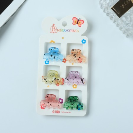 Hair crab "Avery" (set 6 pcs) classic, 2.5 cm, mix-2