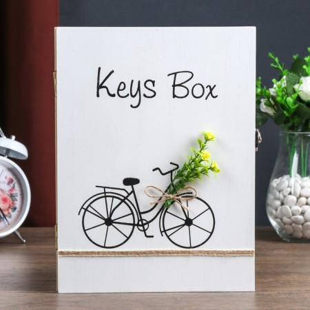 Keywood tree 6 hooks "Bicycle with flowers" 26x19.5x5.5 cm