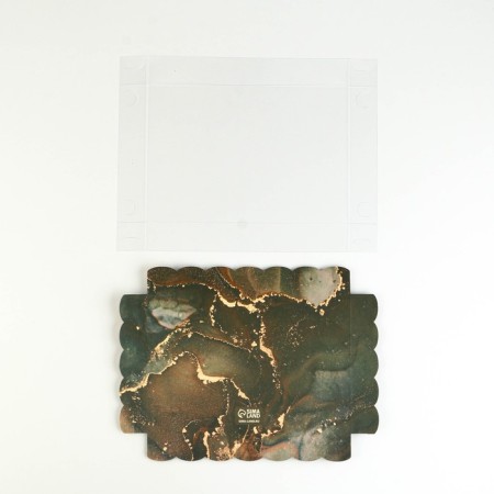 Cookie box, confectionery packaging with PVC lid, “marble”, 22 x 15 x 3 cm-5