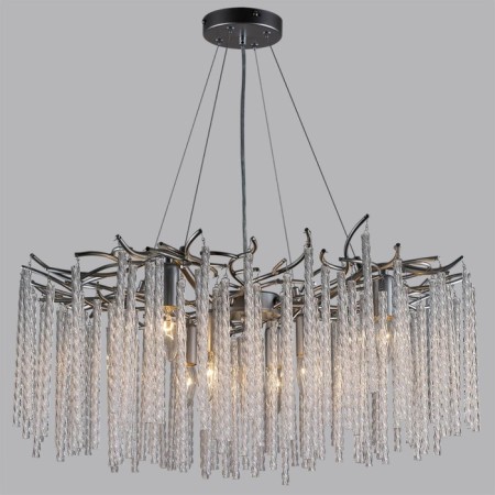 Lumion chandelier. Miss, 8x40W, E14, 400-1300x680x680 mm, silver color