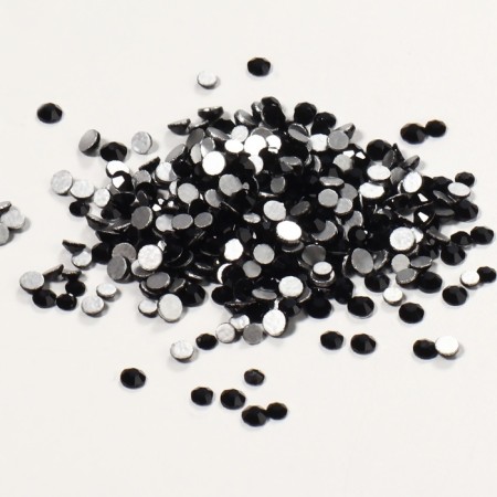 Rhinestones for decor, round, multi -size, black color-2
