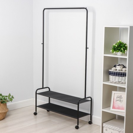 Valencia 32m clothing stand, 91.5 × 30 × 162 cm, black color-1