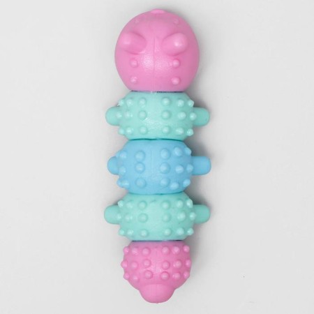 Chewing toy "caterpillar", tpr, 12.5 cm, mix of flowers-3