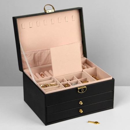 Steam for jewelry "Casket" 3 tiers, 23 × 17 × 13 cm, black color-9