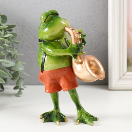 Souvenir Polystone Lak "Frog with saxophone" 16.5x10.5x6 cm
