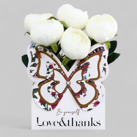 Carriage for flowers embossing white, moisture -resistant, 21.5x19cm 350g