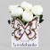 Carriage for flowers embossing white, moisture -resistant, 21.5x19cm 350g