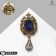 Brooch "Empress" night, blue-white color in black gold