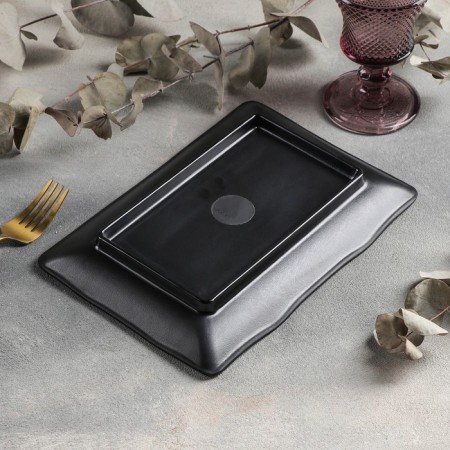 The Black East dish, 25 × 17.2 × 3 cm, black color-2