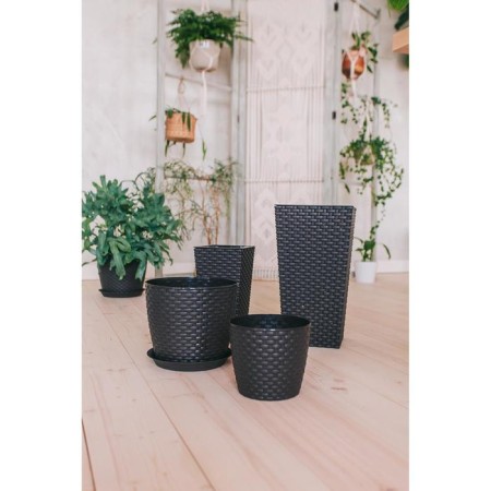 Kashpo for flowers with a “rattan” insert, insert 4.9 liters, brown color-5