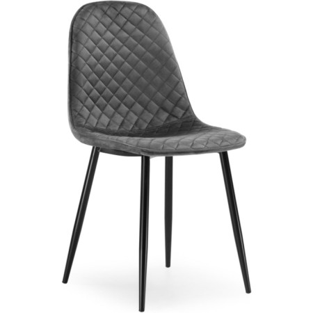 Capri Metal/Velvet, Black/Gray chair 45x51x86 cm