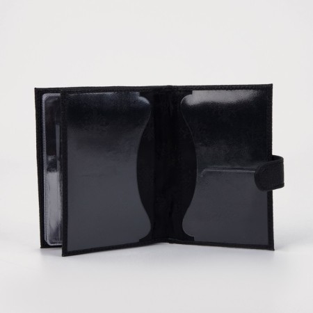 Cover for auto documents and passports, straps/fleet, black color-4