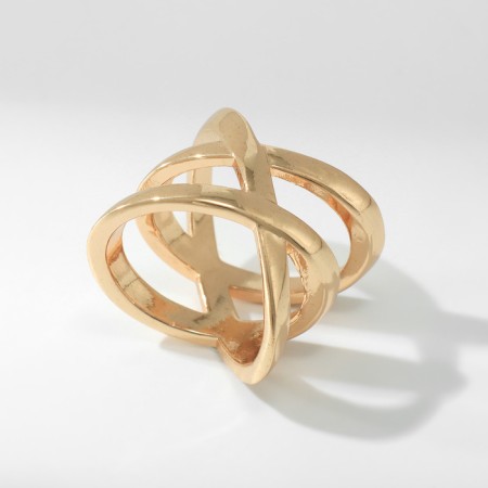Ring Metal "Trend" double section, color gold, size 16-2