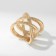 Ring Metal "Trend" double section, color gold, size 16