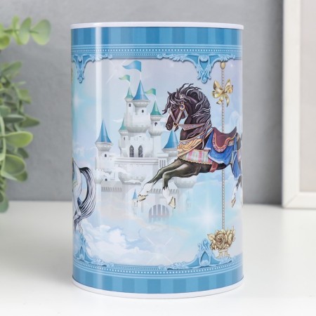Piggy bank Metal "Carousel" mix 10x10x15 cm-1