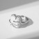Ring "Aura" square, white color in silver, dimensionless