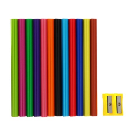 Pencils of 12 colors "Jumbo Bear" Kalyaka-Malyak, with a sharpener, a thickened stit 4 mm, 2/3 standard. lengths, curly form, plastic-4
