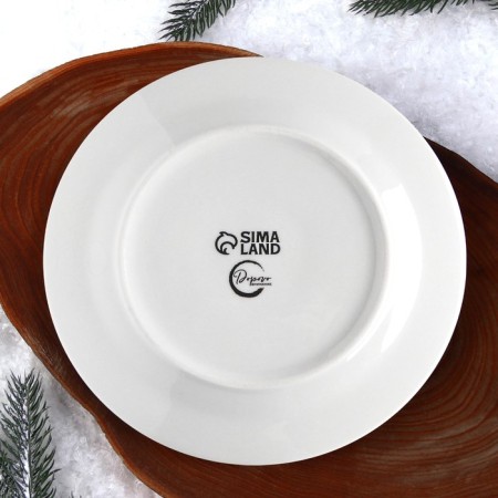 New Year! New Year's ceramic plate "Give a fairy tale", 20 cm, white color-5
