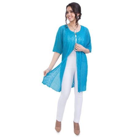 Cardigan female, size 44, blue color