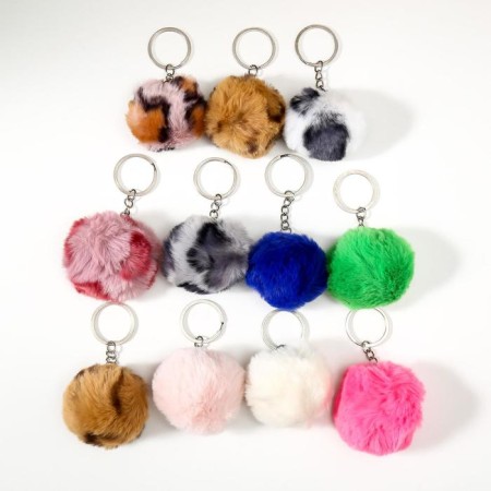 Fluffy on the ring "Pompon" d = 5 cm mix-1