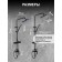The shower system Zein Z3861, mixer, tropical and hand watering can, shelf, brass, black