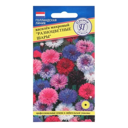 Flowers of Vasilek Trevra "Multi -colored balls", blue, 10 pcs