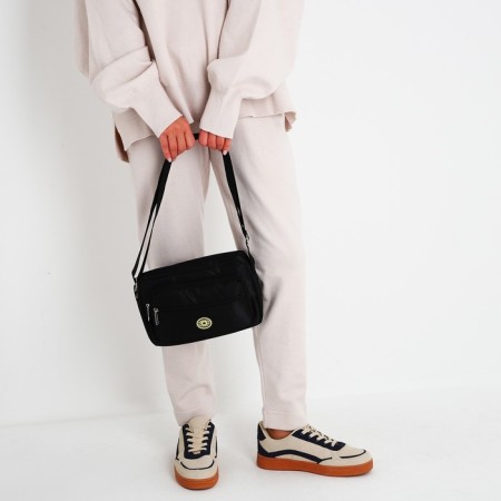 Bag Cross-Bodi with a zipper, black color-7
