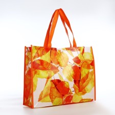 The bag is economic on the button, the color is orange