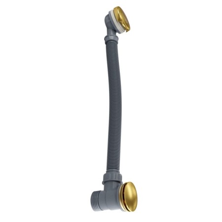 Bath siphon Wasserkraft A203, 1 1/2 ", overflow, click/clack, brass/PVC, gold