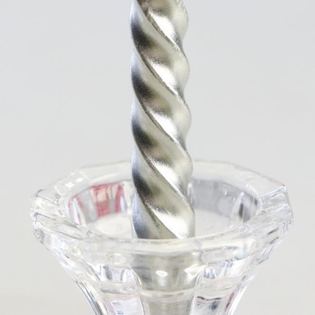 A set of candles of twisted, 1.5x 15 cm, 2 pieces, silver metallic-2