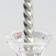 A set of candles of twisted, 1.5x 15 cm, 2 pieces, silver metallic