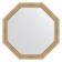 Mirror in the baguette frame, aged silver with weaving 70 mm, 73.2x73.2 cm