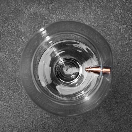 The glass "impenetrable. Ground", for cognac, emblem with a bullet, 390 ml-3