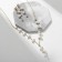 Set 2 objects: earrings, necklace "amazement" branch, white color in gold, 42 cm