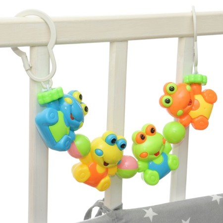 Stretching on the stroller/crib "frog", 4 toys, color mix, crush me-3