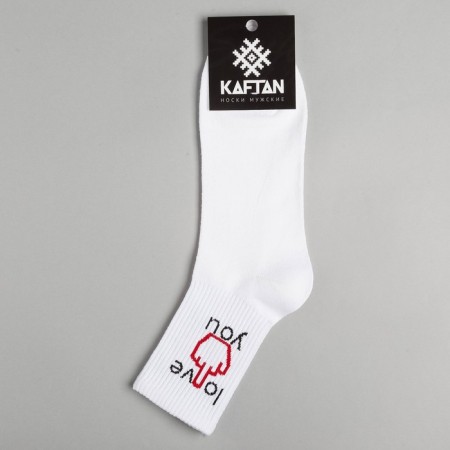 Male socks "Love You" p. 41-44 (27-29 cm), white-2