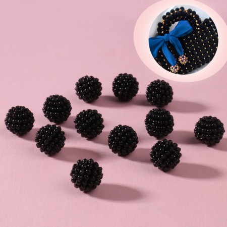Beads sewing “blackberries”, d = 12 mm, 500 g, black color-2
