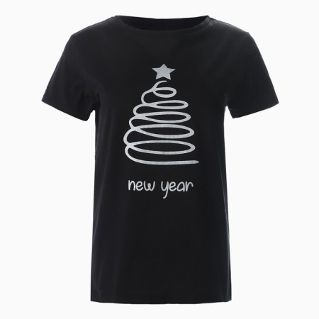 Women's T -shirt "Christmas tree", black color, size 52