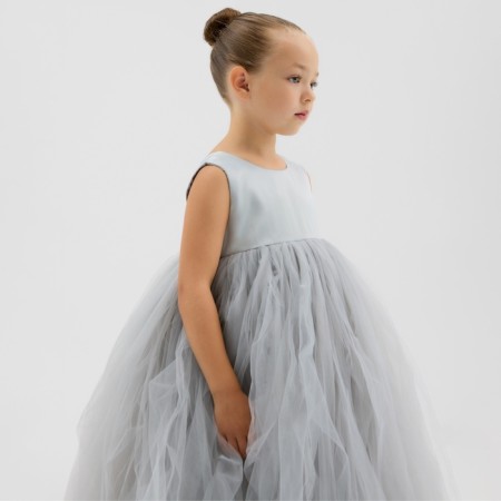 Платье детское нарядное KAFTAN рост 130, серый-5